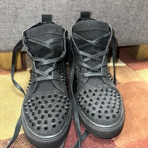 Women’s Black Studded High-Top Sneakers